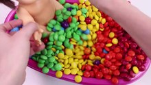 Learn Colors Crying Baby Doll Bath Time With M&Ms Chocolate Nursery Rhymes Finger Song-NT6G9