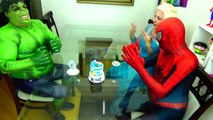 Spiderman Cooking Big Mac with Frozen Elsa & Hulk - Fun Superheroes Movie In Real Life-X