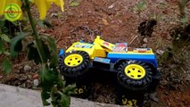 Excavators for kids _ Baby playing excavators destructive the yellow flowers   Toy for children-1jK