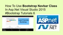 How to use bootstrap navbar class in asp.net || visual studio 2015 #bootstrap tutorials 6