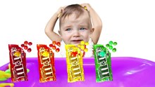 Bad Baby Crying Bath Learn Colors With Colorful M&M VS Minions Finger Family Song-xSv