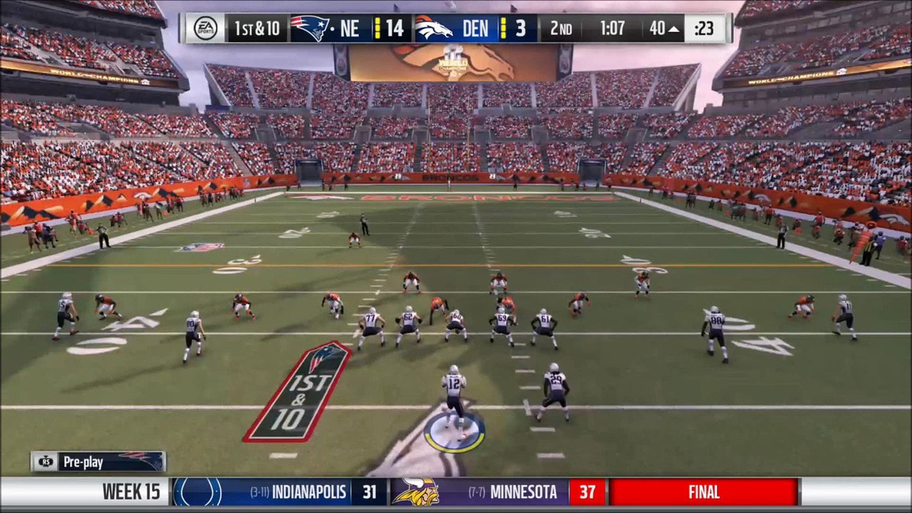 TD Edelman vs Denver Madden NFL 17