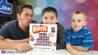 BRIX Family GAME Night! 4 in Row Winner Gets EYEBALL   Dino Claw Surprises HobbyKidsTV-JcSLSv