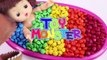 Learn Colors Crying Baby Doll Bath Time With M&Ms Chocolate Nursery Rhymes Finger Song-NT6G9hF