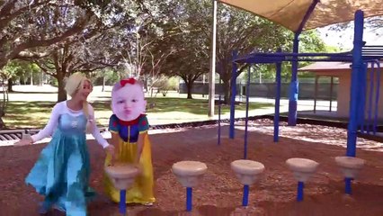 Frozen Elsa Injured at Playground w_ Snow White Baby, Doctor Mcstuffin, Fireman baby-Bl
