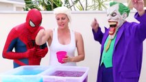 Frozen Elsa & Spiderman GROSS GELLI BAFF TOY CHALLENGE vs Joker - Superhero Fun in Real Life IRL  -)-FNRq7z