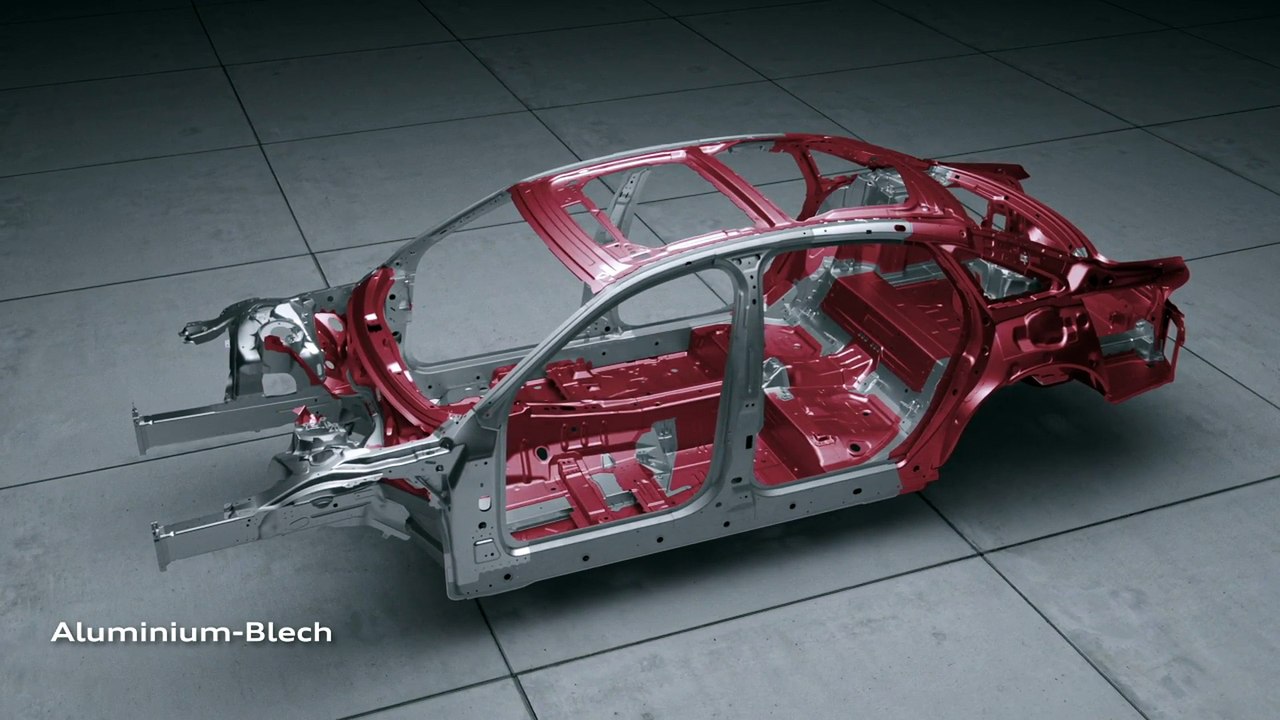 Animation Ausblick auf den neuen Audi A8 Space Frame mit einzigartigem Materialmix