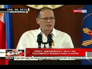 QRT: PNoy, magbibigay muli ng talumpati mamayang 6:30PM