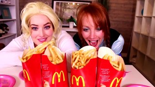 Spiderman & Frozen Elsa McDONALDS CHALLENGE! w_ Joker Anna Baby Elsa Superman Catwoman Superhero Fun-7ezt