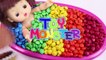 Learn Colors Crying Baby Doll Bath Time With M&Ms Chocolate Nursery Rhymes Finger Song-NT6G