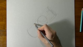 Drawing of a Pepsi can - How to draw 3D Art-Wq