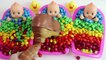 Learn Colors M&Ms Chocolate Baby Doll Bath Time nursery rhymes Finger Song For Children-JQ