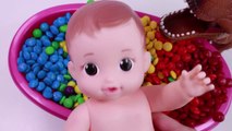 Bad Baby Doll Crying Bath Time Learn Colors With m&m Nursery Rhymes Finger Song-BeI