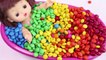 Learn Colors Crying Baby Doll Bath Time With M&Ms Chocolate Nursery Rhymes Finger Song-NT6G9hF5n