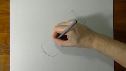 Drawing of a Pepsi can - How to draw 3D Art-WqB