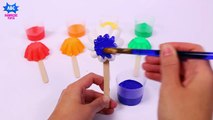 Best Learning Colors Video for Children - Glitter Painting Lollipasdop Finger Family Songs for Toddle