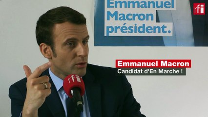 Le candidat du mouvement En Marche ! Emmanuel Macron