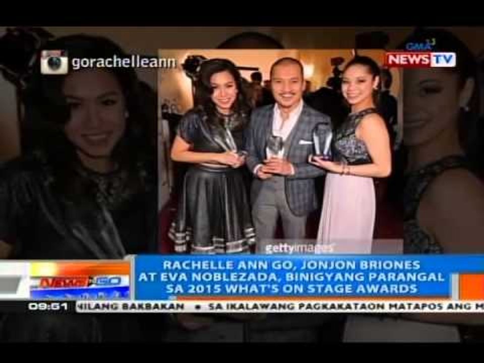 Rachelle Ann Go, Jonjon Briones at Eva Noblezada, binigyang parangal sa 2015 What's on Stage Awards