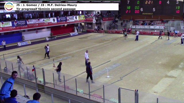 Tir progressif féminin, 2ème passage, Gomez - Delrieu-Maury, Sport Boules, France Tirs, Dardilly 2017