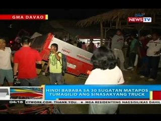 Hindi bababa sa 30 sugatan matapos tumagilid ang sinasakyang truck sa Davao City