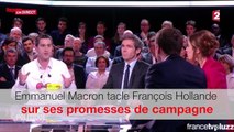 Emmanuel Macron tacle François Hollande sur ses promesses de campagne