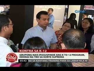 24 Oras: Grupong nais ipasuspinde ang K to 12 program, hihingi ng TRO sa korte suprema