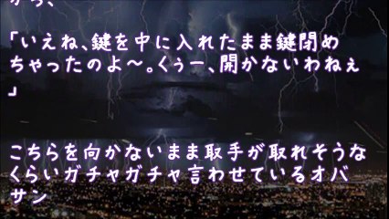 【修羅場】私の車の取っ手を取れそうなくらいガチャガチャするオバサン【2ちゃんねる@修羅場・浮気・因果応報etc】