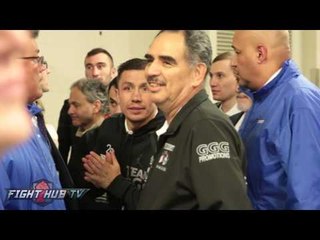 Gennady Golovkin immediately after his decision win over Daniel Jacobs