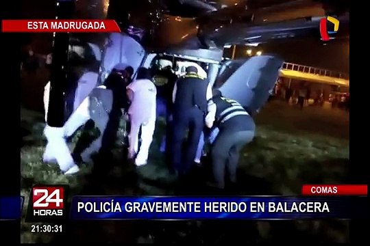 Policía herido durante balacera en Comas con pronóstico reservado