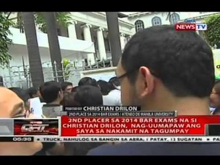 2nd placer sa 2014 bar exams na si Christian Drilon, nag-uumapaw ang saya sa nakamit na tagumpay