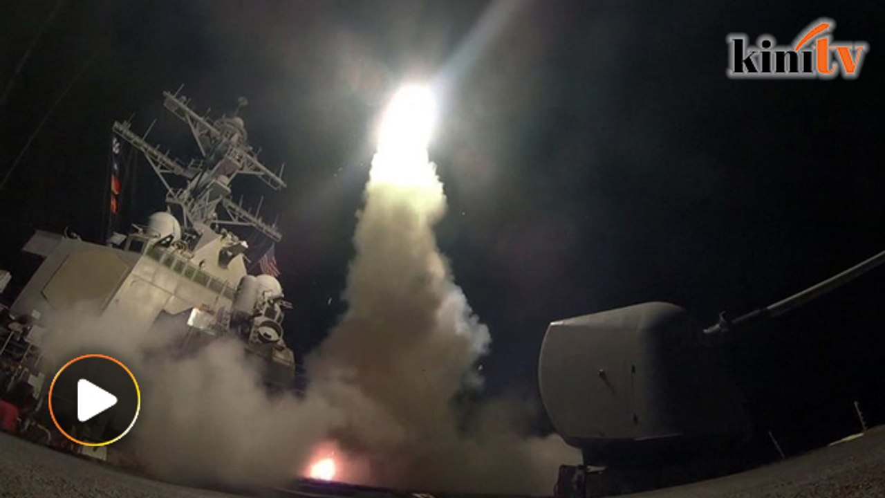 US destroyers fire 59 Tomahawks missiles on Syrian airfield in retaliation for chemical attack