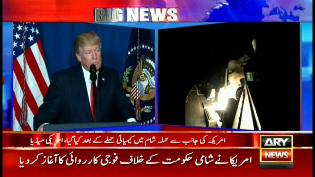 US fires around 60 cruise missiles at Syrian airbase in response to ‘Chemical Attack’