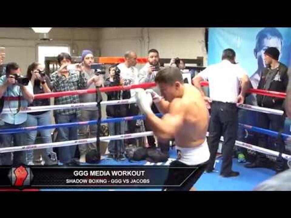 Gennady Golovkin shows textbook technique while shadow boxing ahead of Daniel Jacobs fight