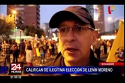 Ecuador: miles salen a las calles en protesta tras elección de Lenín Moreno
