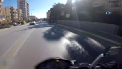 Motosiklet Kazası Kask Kamerasında