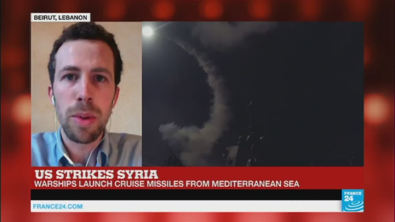 F24 Beirut correspondent US strikes against Syrian air base