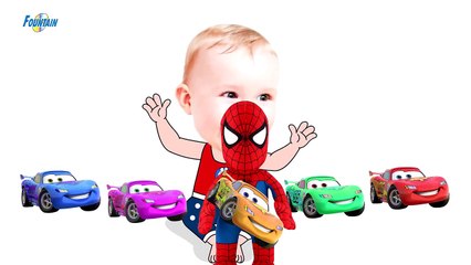 Bad Baby crying and learn colors-Colorful Cars vs Spider-asd