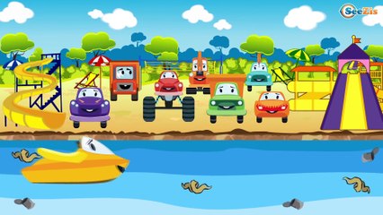 Caricaturas de carros - Grúa, Camión y Excavadora - Coches infantiles para niños