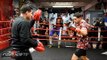 Danny Garcia unleashes massive right hands on mitts w/Angel Garcia ahead of Thurman fight