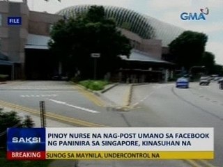 Saksi: Pinoy nurse na nag-post umano sa Facebook ng paninira sa Singapore, kinasuhan na