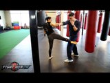 Throw kicks like Michelle Waterson! The Karate Hottie shows off her Karate & Muay Thai techniques