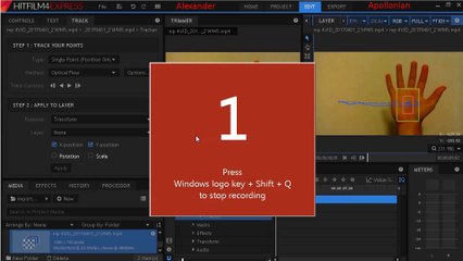 Hitfilm 4 express tutorial 2 - how to attach a visual effect to a tracker