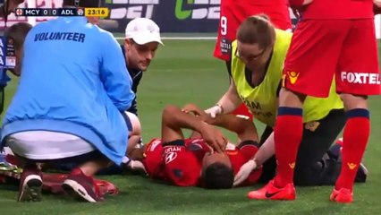 Tarek Elrich Hard Injury - Melbourne City 0-0 Adelaide United  07.04.2017 (HD)