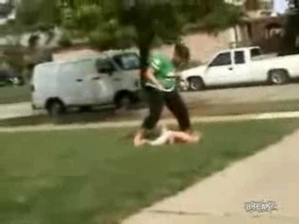 Little girl vs big yellow dodge ball