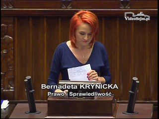 Poseł Bernadeta Krynicka - Wystąpienie z dnia 06 kwietnia 2017 roku.