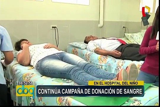 Breña: continúa campaña de donación de sangre en Hospital del Niño