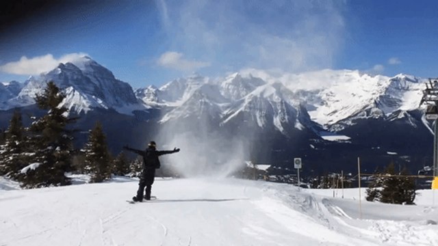 Snowboarder Rides Through Rare 'snow-Nado' in Lake Louise