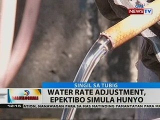 BT: Water rate adjustment, epektibo simula hunyo