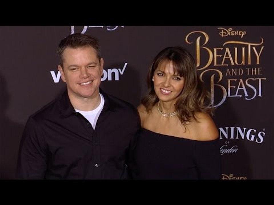 Matt Damon and Luciana Barroso "Beauty and the Beast" World Premiere Red Carpet