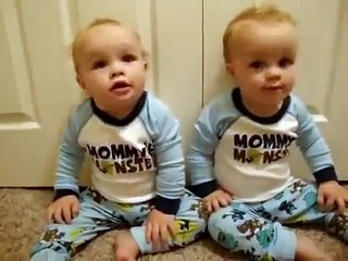 Funny Baby Video - Twin baby boys talking with their mom